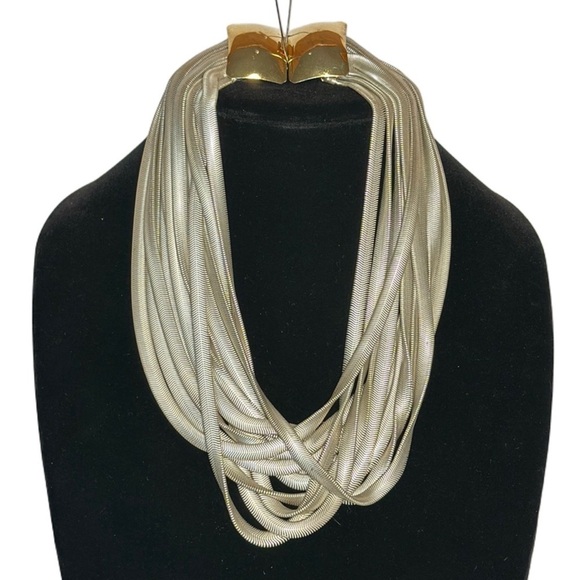 Premier ETAGE Paris Jewelry - PREMIER ETAGE PARIS FRANCE signed 12 strand slinky snake chain with gold buckle